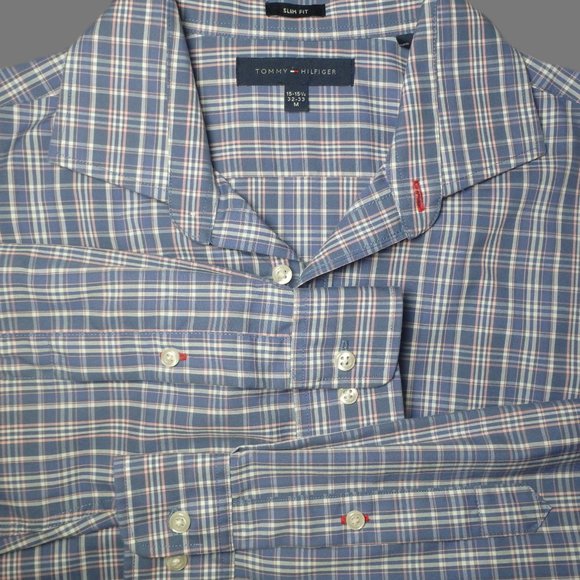 Tommy Hilfiger Other - Tommy Hilfiger Men's Plaid Slim Fit Shirt Blue M